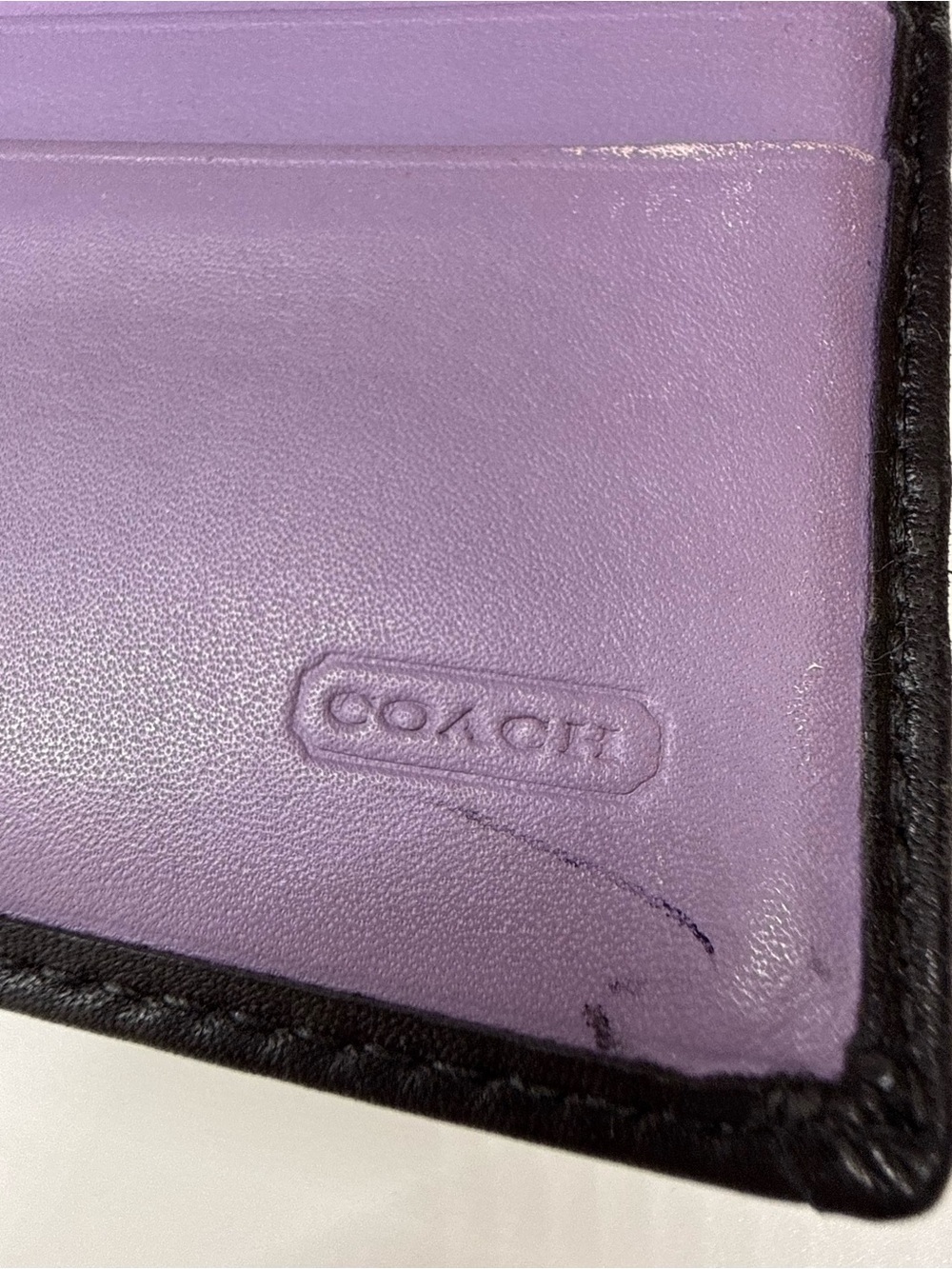 Coach Legacy Black Leather Wallet Lavender Interior - Picture 11 of 15